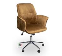 Stil Sedie - Mod Miami Sedia poltrona ufficio scrivania ergonomica regolabile in altezza base girevole ruote abs imbottita Velluto (Marrone)