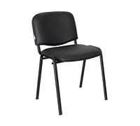 Stil Sedie - Sedia Attesa Ufficio Sala Conferenze in metallo e ecopelle Made in Italy NERO