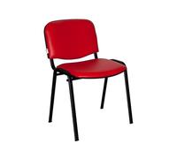 Stil Sedie - Sedia Attesa Ufficio Sala Conferenze in metallo e ecopelle Made in Italy ROSSO