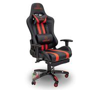Stil Sedie - Sedia poltrona da gaming con poggiapiede professionale OMEGA braccioli 2D regolabile in altezza schienale reclinabile a 180° (rosso)