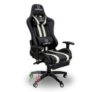 Stil sedie - Sedia poltrona da gioco gaming con poggiapiede Omega bianco