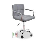 Stil Sedie -Sedia Studio Girevole con Braccioli Imbottita in Velluto Poltrona Pc Sedia a Rotelle da Ufficio Scrivania Ergonomica Altezza Regolabile Modello Cloe (Grigio)