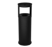 STILCASA - 572-N - Gettacarte autoestinguente con posacenere - 25 L - diametro 25 cm - H 80 cm - acciaio - nero - Stilcasa - 100477 - Conf. da 1 Pz. - 572-N
