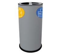STILCASA - 873-G - Contenitore tondo per raccolta differenziata - 3 scomparti - 70 L - grigio - Stilcasa - 102088 - Conf. da 1 Pz. - 873-G