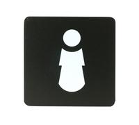 STILCASA - PR2-D - Pittogramma adesivo - toilette donna - 16 x 16 cm - PVC - nero-bianco - Stilcasa - 100487 - Conf. da 1 Pz. - PR2-D