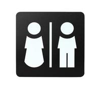 STILCASA - PR3-UD - Pittogramma adesivo - toilette uomo-donna - 16 x 16 cm - PVC - nero-bianco - Stilcasa - 100488 - Conf. da 1 Pz. - PR3-UD