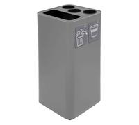 STILCASA - PU100F-BG-G - Contenitore per raccolta differenziata - con divisiorio bicchieri - 50 L - grigio - Stilcasa - 102109 - Conf. da 1 Pz. - PU100F-BG-G