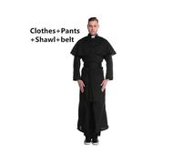 (Stile 1) Costume da suora cristiana da sacerdote per donna, uomo e donna, cosplay di Halloween, rinascimentale