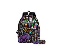 (stile 4) Zaini per bambini con stampa 3D da 16 pollici, modello Minecraft, per bambine e ragazzi, borse