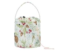 Stile acquerello Natale Seamless Pattern Filato Bag Crochet Progetto Borse Portatile Crochet Tote per Crochet Carrier di Stoccaggio Crochet Crochet