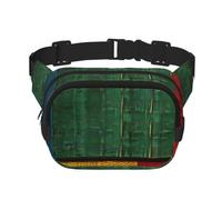 Stile africano Patchwork Stampa Piazza Doppio Strato Marsupio Uomini Donne Quotidiano Sport All'aperto Corsa