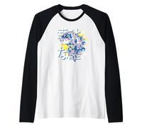 Stile Anime Giapponese Lucky Fish Art Kawaii Maglia con Maniche Raglan