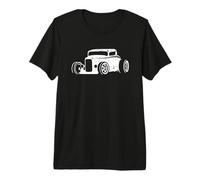 Stile Anni Trenta Hotrod Car Silhouette Distressed Design Maglietta Premium