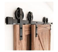 Stile antico Bypass scorrevole Barn Door Hardware Kit, Top Mounted Closet Slides Tracks Rulli per doppia porta