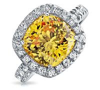 Stile Art Deco Classico Senza Tempo Anello di Fidanzamento con Zircone Cubico Quadrato 3CT AAA CZ Taglio Asscher per Donna .925 Argento Sterling Fascia Sottile Pavé
