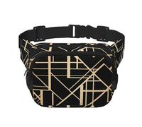 Stile Art Déco Motivo geometrico a due lati, Marsupio quadrato a doppio strato, borsa da viaggio, marsupio casual