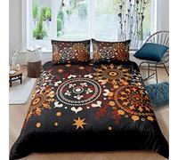 Stile Boemia Trapunta Copertura Boho Mandala Biancheria Da Letto Set Copripiumino per Bambini Ragazzi Ragazze Microfibra Floreale Copriletto Nero Arredamento Camera Letto Singolo
