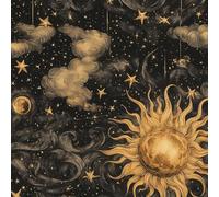 Stile Bohémien Pellicola Adesiva per Mobili Dio del Sole Luna Carta da Parati Rimovibile Autoadesiva Opaco Ispessita Wallpaper Impermeabile Decorativa Rullo Sticker per Cucina Armadio Porta 0.45x20 m