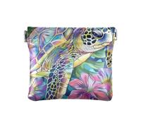 Stile Boho Fiore Floreale Tartaruga Viola Moda Piccola Portamonete in Pelle Unico Mini Cambiamento Portafoglio Tasca per Monete per Uomini Donne Viaggi soporte de monedas para