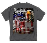 Stile Camionista American Pride Bandiera Aquila USA Patriottici Stars Righe T