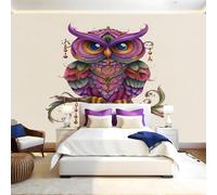 Stile Cartone Animato Carta da Parati Gufo acquerello Fotomurali in TNT Fotomurali Murale alla Moda Decor da Muro Poster Gigante Design Carta per Pareti Ornamento 350 x 250 cm