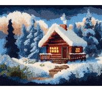 Stile cartone animato Diy Kit Per Fabbricare Tappeti Kit Ganci Di Chiusura,Albero di Natale e igloo,Ganci Di Chiusura Per Adulti Principianti,Appassionati Del Per La Realizzazi,60x90cm