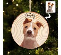 Stile cartone animato Legno Palline di Natale Personalizzate,Decorazioni Albero di Natale con Foto e Nome,Interno Esterno ornamento Appeso,Regali per Amici,Amante degli animali domestici