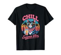Stile Chill Cat Summer Vibes Maglietta