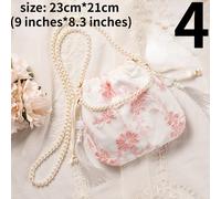 Stile Cinese Borsa Tracolla a Tracolla Perla Finta Catena Fiore Ricamato