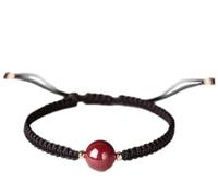 Stile cinese cinabro rosso catena Bracciale fatto a mano Bracciale portafortuna intrecciato a mano catena gioielli semplici regali per uomini e donneTrattamento sostenibile