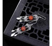 Stile Cinese Eardrop S925 Argento Sterling Agata Naturale Del Sud Fu Rosso Davanti Ai Miei Occhi Femmina Orecchini Retro Ghiandola Come Mostrato, LJBLEUSK
