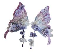 Stile cinese Farfalla Fiore di Seta Clip di Capelli Set di Accessori Per Capelli Laterale Hairpin Confortevole Copricapo Per Occasioni