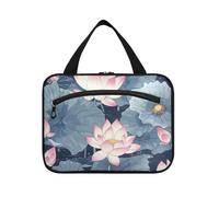 Stile cinese fiore appeso grande borsa trucco con gancio, designer borse espandibili con cerniera per viaggio Essentials Vacation bolso de para Mujer L