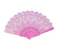 Stile cinese/spagnolo pizzo seta pieghevole mano ventaglio fiore PinkPractical design e durevole