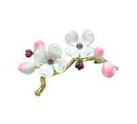 Stile cinese Spilla Floreale Moda Vintage Strass Prugne Fiore Laple Pin Per Vestiti Ornamento Vintage La Sua Spilla Fiore Prugna, Misura unica, come descritto