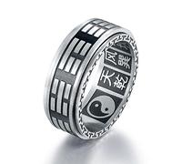 Stile Cinese Taoismo Tai Chi Bagua Girevole in Acciaio al Titanio Punk Hip Hop Anelli da Uomo per Il Maschio Fidanzato Gioielli creatività Regalo