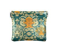 Stile cinese Tigri Giallo PU Leather Change Purse Portatile Mini Coin Purse Pouch per le Donne Ragazzi Ragazze, Tigri stile cinese giallo, Decorazione