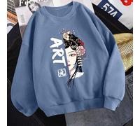 Stile Cinese Top da Donna Sottile Pullover Preppy Girocollo Camicetta Etnico