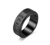 Stile cinese vintage nove parole verità rotante decompressione anello in acciaio inox anello allevia l'ansia Cina-Chic titanio acciaio mano gioielli