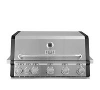 Stilé Collection Barbecue da Incasso a Gas GPL 5 Fuochi 21 kW con Bruciatore Infrarossi BBQ Built-in in Acciaio Inox con Griglie in Ghisa Grill Professionale Outdoor (Grigio)