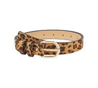 Stile contemporaneo Marrone Stampa Animale Cintura Per Pantaloni Accessori In Pelle Sintetica Con Piccola Decorazione Metallica Alla Moda Jeans Accessori Cinture Con Dettaglio Oro, Dark Brown Leopard