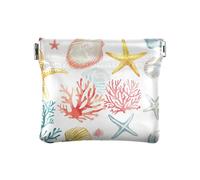 Stile corallo stella marina conchiglie animali morbido verde blu bianco donna in pelle portamonete carino mini custodia cosmetica per le donne