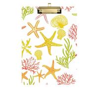 Stile Corallo Stella Marina Conchiglie Animali Morbido Verde Giallo Appunti per Scrivania Foro Standard per Calcio Softball Coaching Dimensioni 9 x 12.5 Tablas para escribir