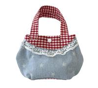 Stile coreano Dolce Pizzo Trim Top Handle Bag Vintage Blocco di Colore Design Spazioso Interno Borsa Per Le Donne Uso quotidiano, Leggero., Taglia unica