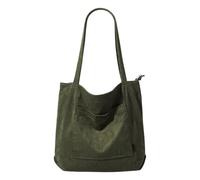 Stile coreano velluto a coste borsa per le donne borsa retrò grande capacità borse ascellari borsa a tracolla alla moda per tutti i giorni noi, Verde scuro, As the pic show