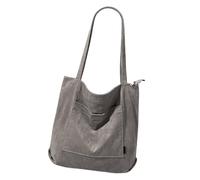Stile coreano velluto a coste borsa per le donne borsa retrò grande capacità borse ascellari borsa a tracolla alla moda per tutti i giorni noi, Grigio, As the pic show