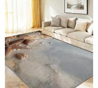 Stile costiero animali fantastici texture Tappeto, Marrone castagna Tappeto in morbida flanella, antiscivolo e lavabile, per soggiorno, camera da letto e cameretta dei bambini 40 x 60 cm