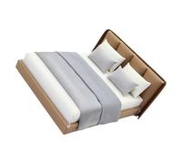 Stile Crema Letto Matrimoniale In Miniatura Con Biancheria Da Letto Mobili Camera Da Letto Realistico Dettaglio Design Per 1/20 Dollhouses Decors