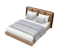Stile crema letto matrimoniale in miniatura con biancheria da letto mobili per camera da letto design realistico per case delle bambole 1/20 decorazioni realistiche case delle bambole letto con design