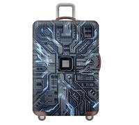 Stile Cyberpunk Copri Valigia,Geometria Coprivaligia Resistente E Spessa,Lavabile, Antigraffio,Elastici,18-32 Pollici Suitcase Cover,Regali Per Gli Amanti Dei Viaggi (Color 6,S(18-21inch))